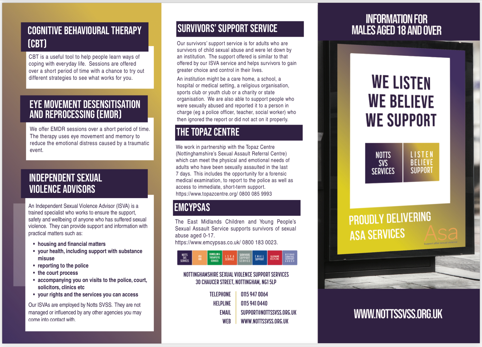 Notts SVSS - Leaflet for Male Survivors