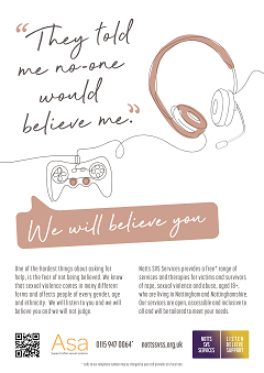Poster - They told me no-one would believe me - headphones image - click on picture to download poster