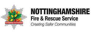 Nottinghamshire Fire and Rescue Service Logo which include the text 'creating safer communities' underneath. Click on the logo to go to NFRS website