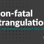 Grey background with black dots. 'Non-Fatal Strangulation' in white with 'why informed consent matters' written in green font. Consent Coalition logo in white.