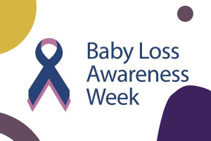 Baby Loss Awareness Week Pink and Blue Ribbon Imge