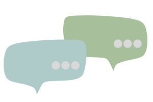 Speech Bubbles with elipses inside suggesting a conversation