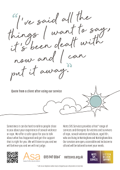 Poster - I've said all the things I want to say, it's been dealt with now and I can put it away - with an image of a sun moving away from cloud - click on picture to go to posters page