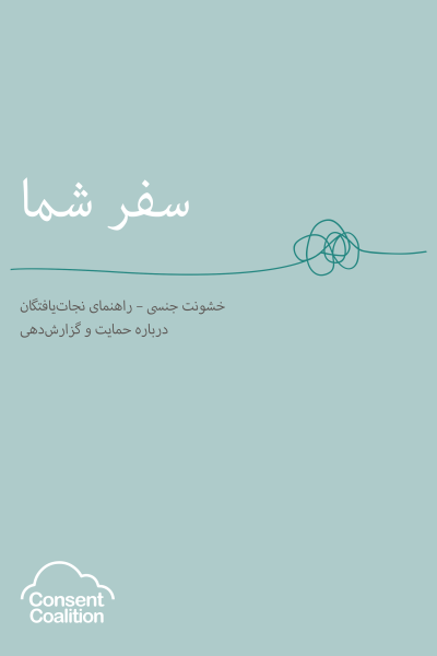 Image of 'Your Journey - Sexual Violence - A survivor's guide to support and reporting' front cover in Farsi. Click on this to see full guide.