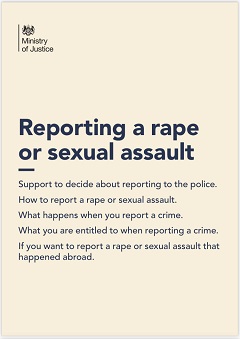 Reporting a Rape or Sexual Assault - large print - view or download guide