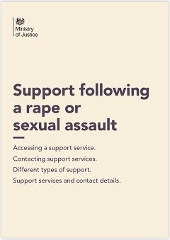 Support Following a Rape or Sexual Assault - large print - view or download guide