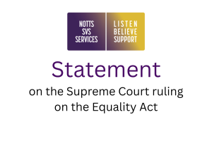 Notts SVSS Logo. Underneath reads 'Statement on the Supreme Court ruling on the Equality Act'